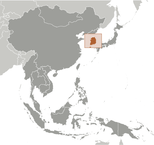 Bản đồ vị trí của Hàn Quốc