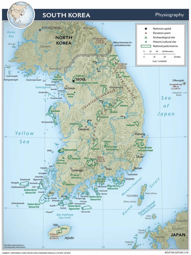 Bản đồ địa lý Hàn Quốc