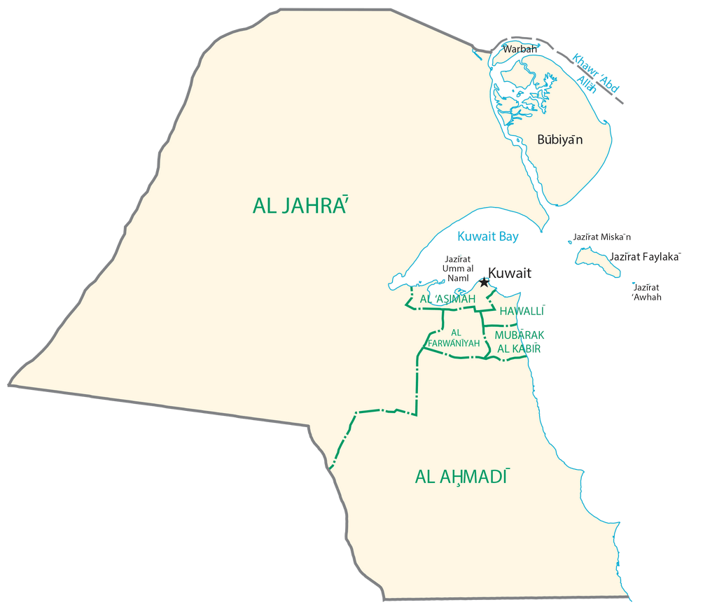 Bản đồ tỉnh Kuwait