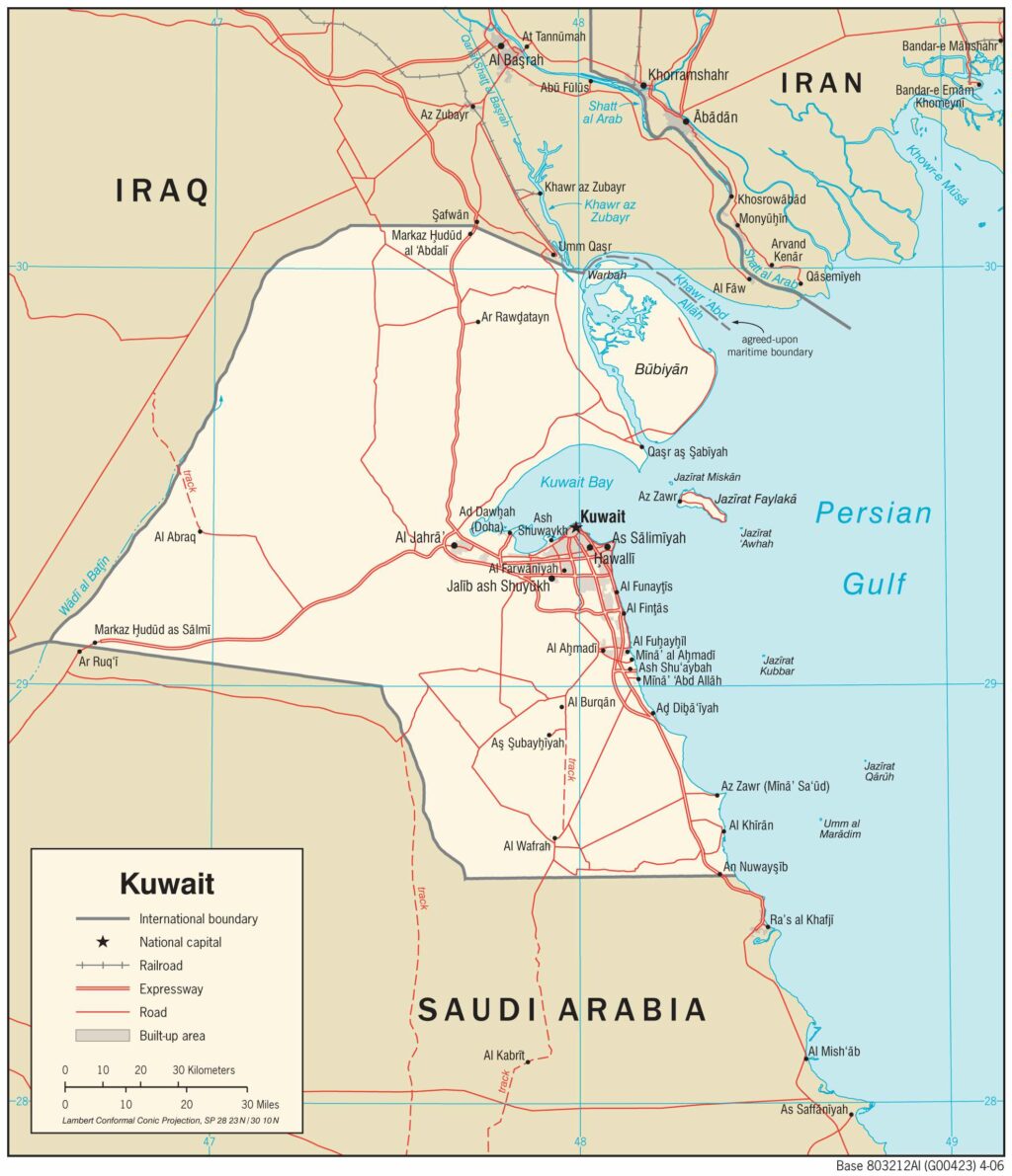 Bản đồ giao thông Kuwait