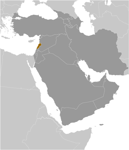 Bản đồ vị trí của Liban