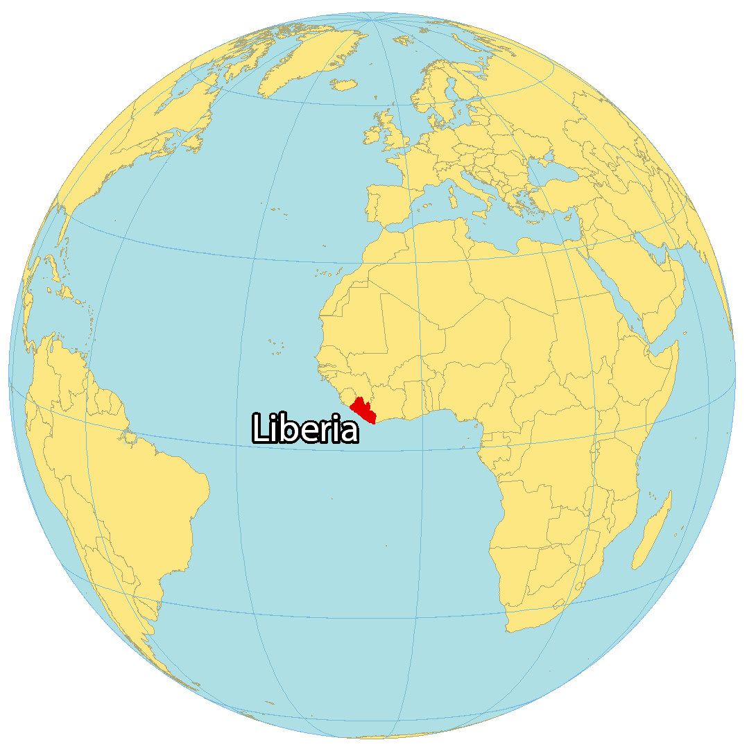Bản đồ vị trí của Liberia. Nguồn: gisgeography.com