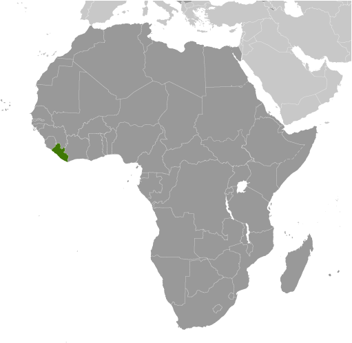 Bản đồ vị trí của Liberia