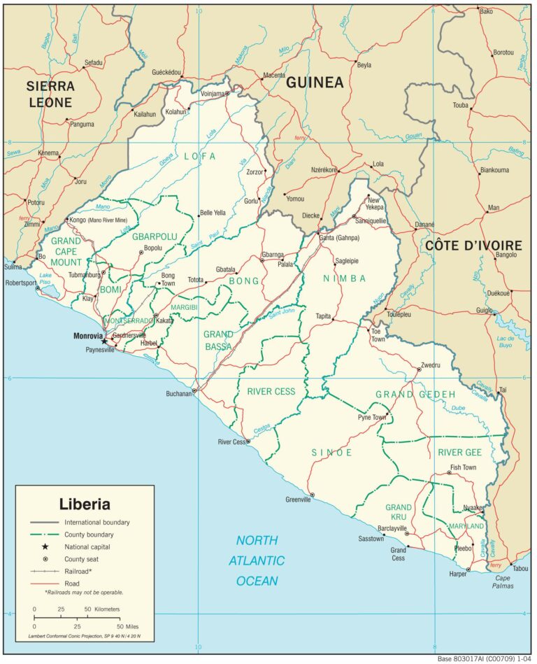 Bản đồ giao thông Liberia