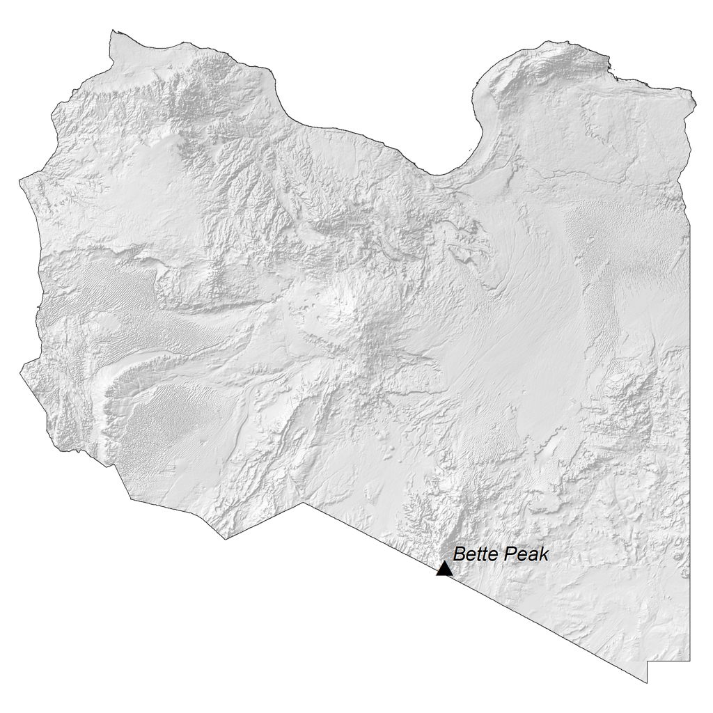 Bản đồ độ cao Libya