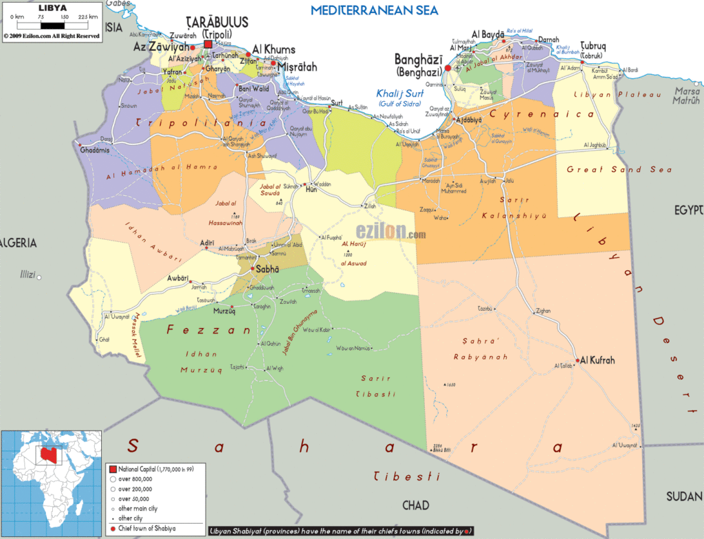 Bản đồ hành chính Libya