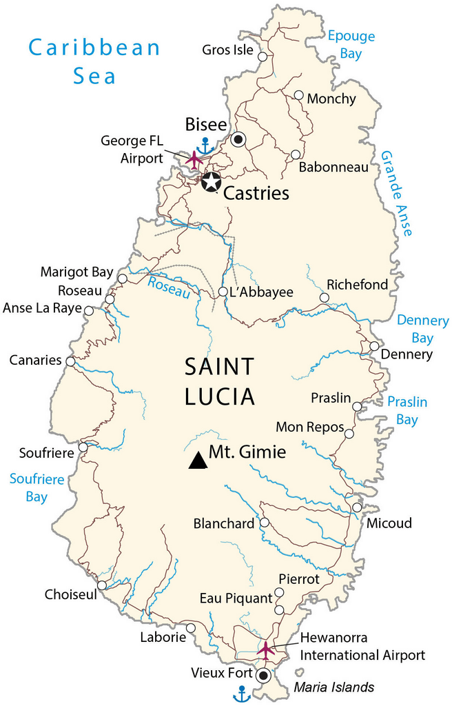 Bản đồ Saint Lucia