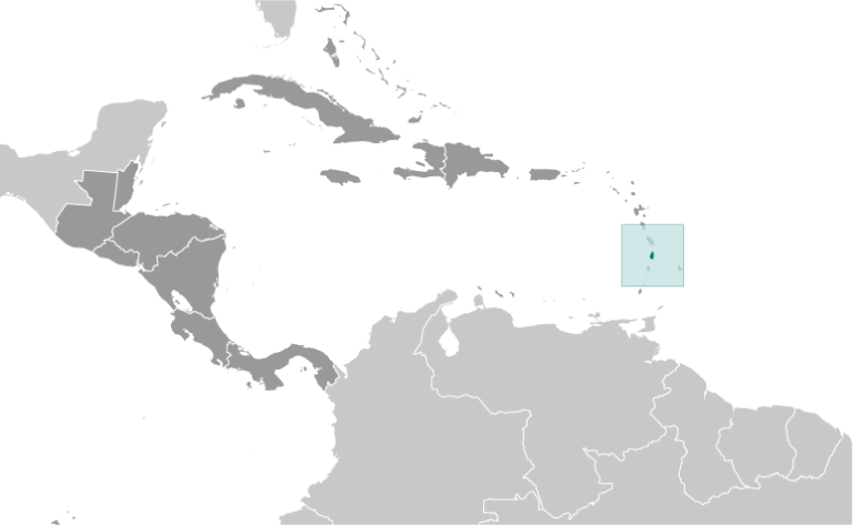 Bản đồ vị trí của Saint Lucia