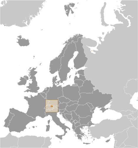 Bản đồ vị trí của Liechtenstein