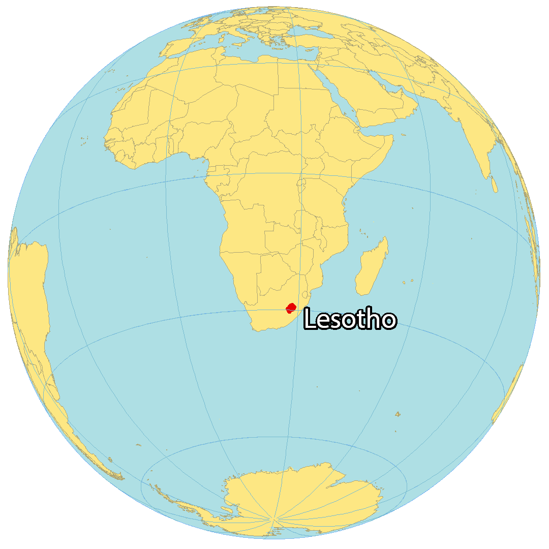Bản đồ vị trí của Lesotho. Nguồn: gisgeography.com