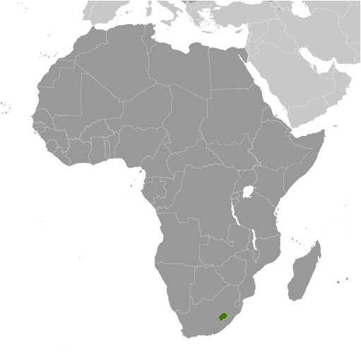 Bản đồ vị trí của Lesotho
