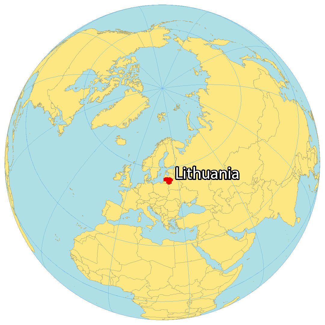 Bản đồ vị trí của Litva. Nguồn: gisgeography.com