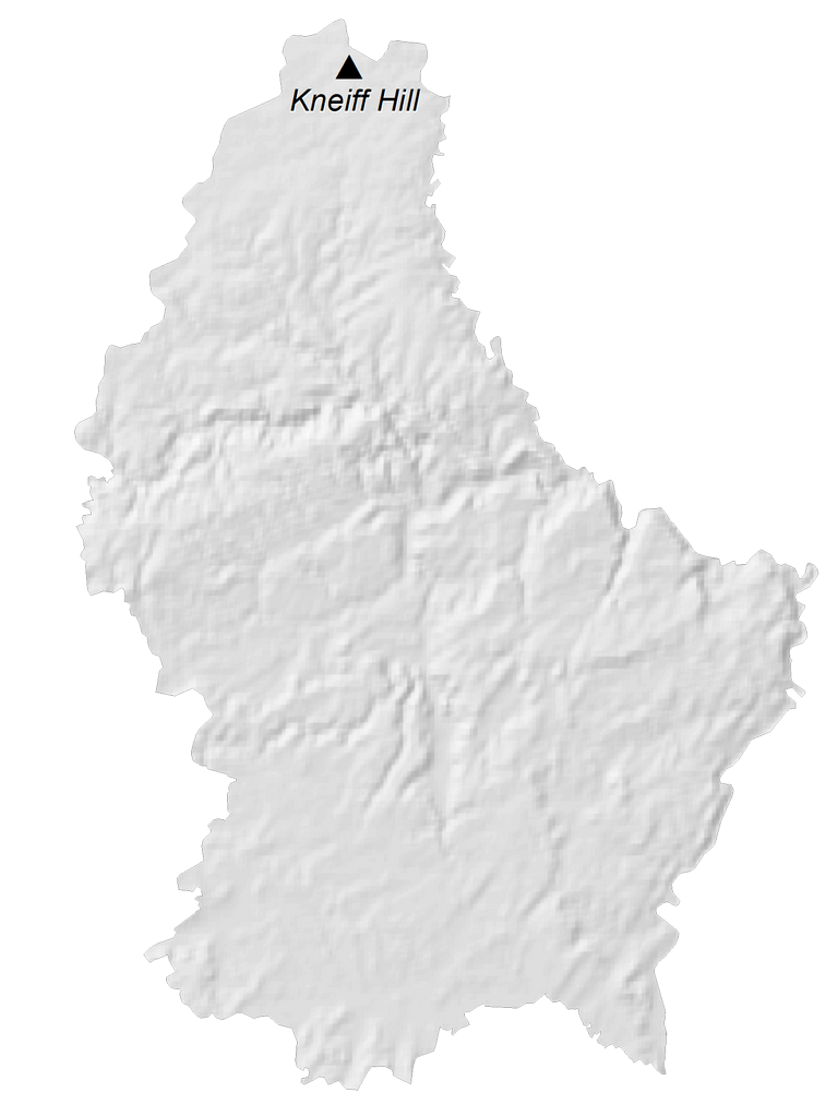 Bản đồ độ cao Luxembourg