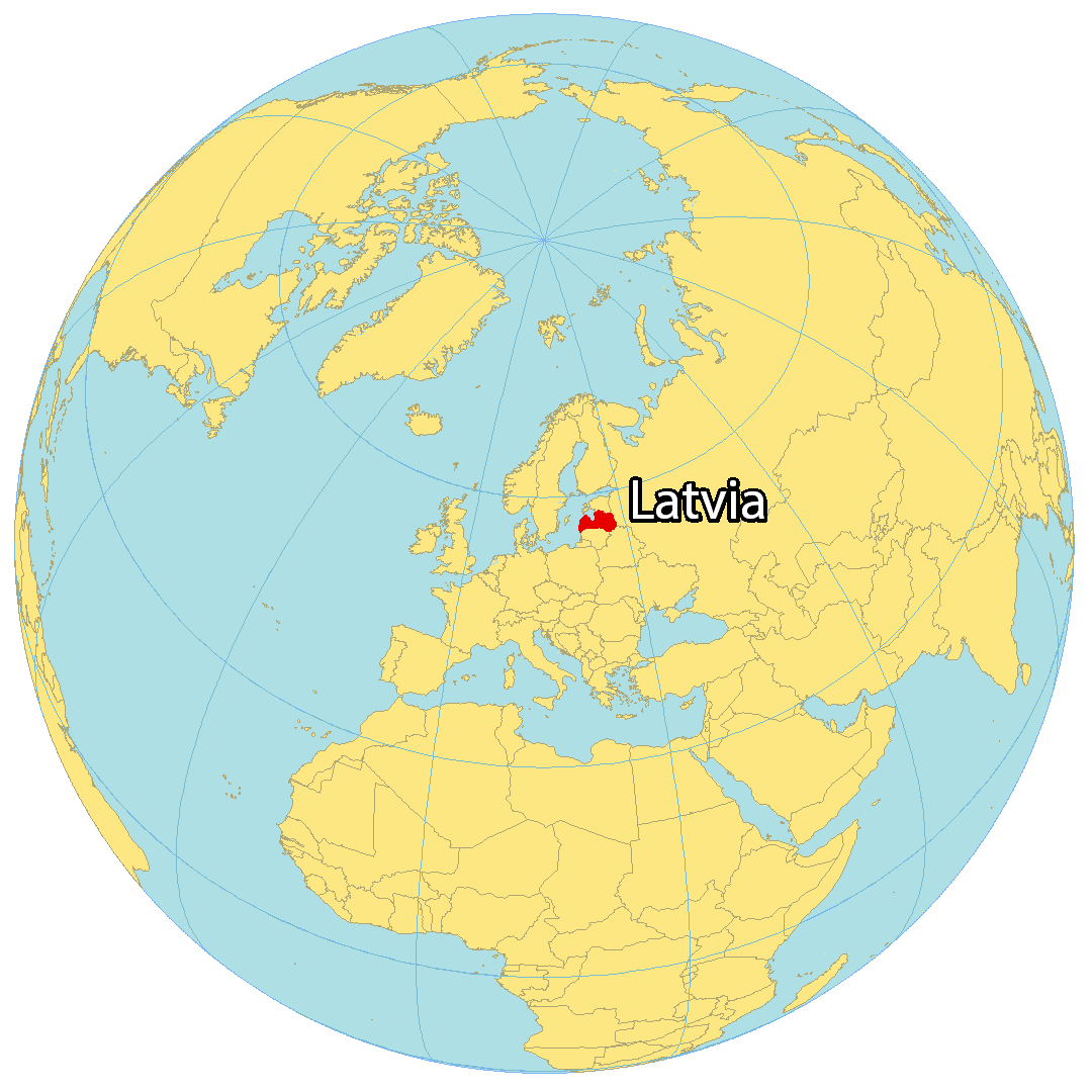 Bản đồ vị trí của Latvia. Nguồn: gisgeography.com
