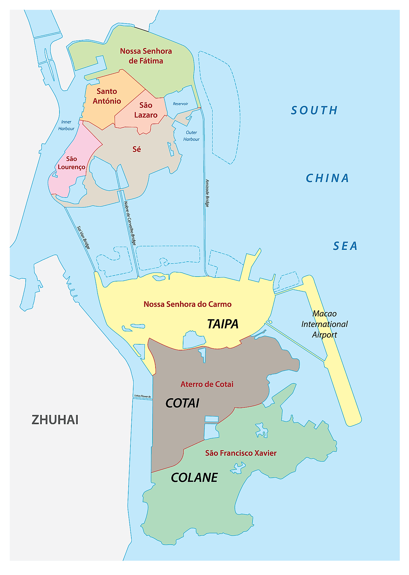 Parishes of Macao Map
