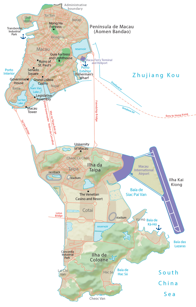 Macau Physical Map