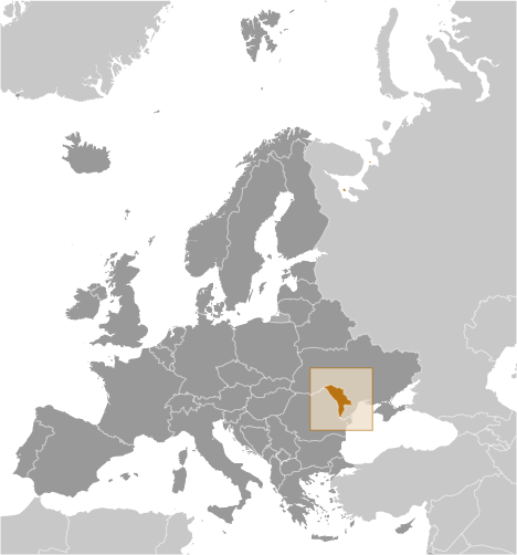Bản đồ vị trí của Moldova