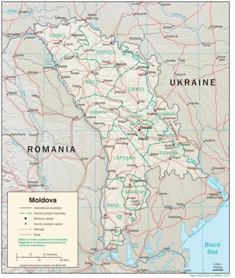 Bản đồ địa lý Moldova