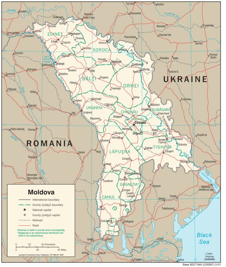 Bản đồ giao thông Moldova