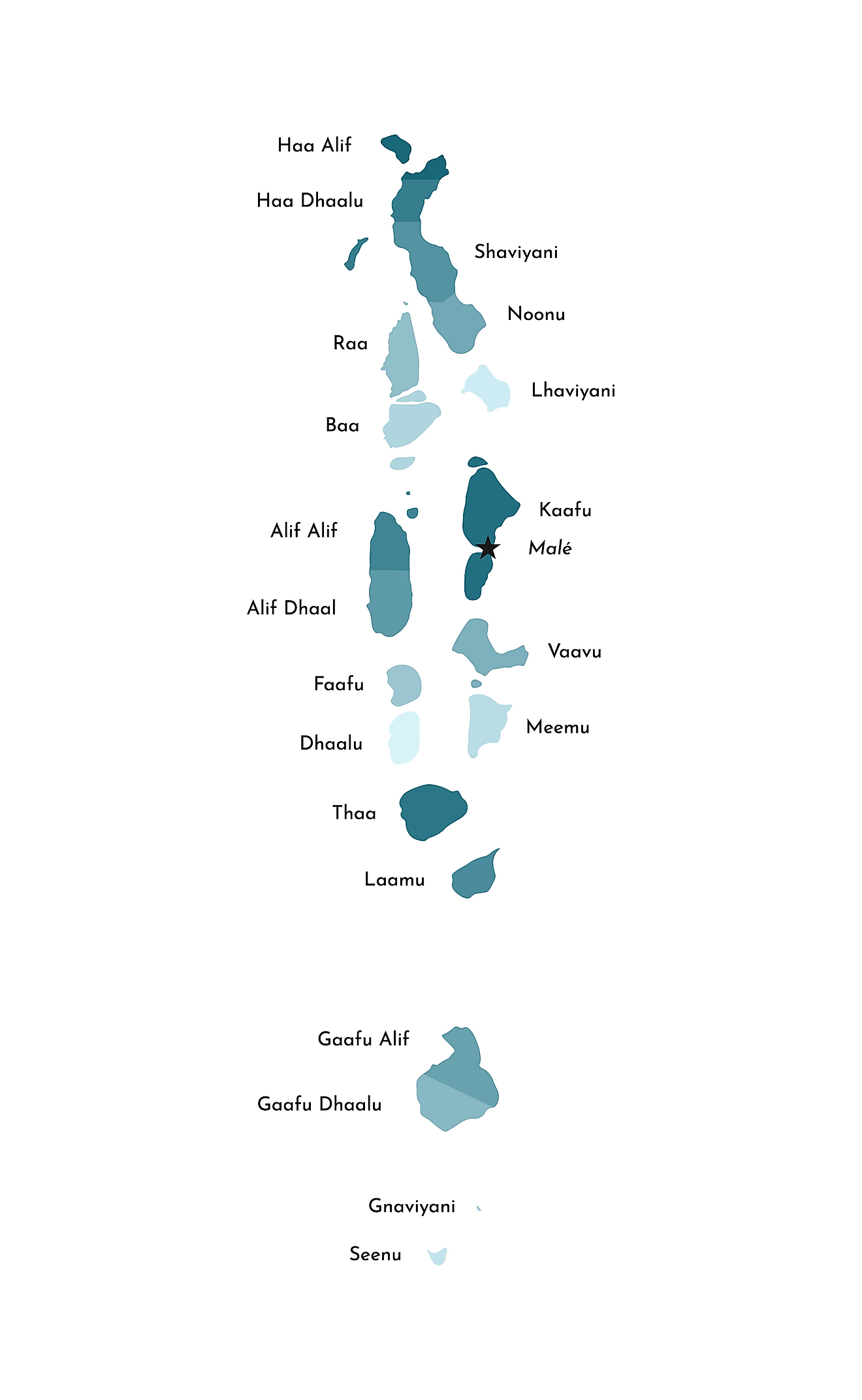 Đảo san hô của Maldives Bản đồ