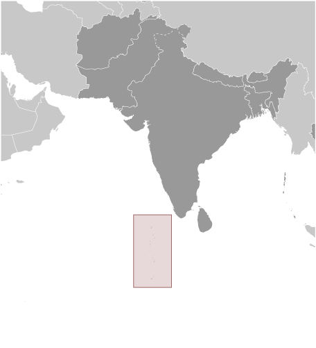 Bản đồ vị trí của Maldives