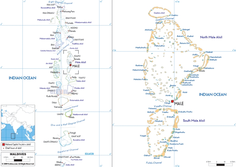 Bản đồ hành chính Maldives khổ lớn