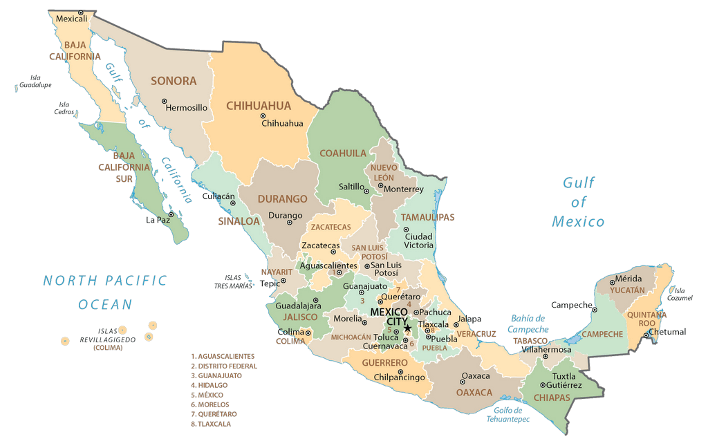 Bản đồ Bang Mexico