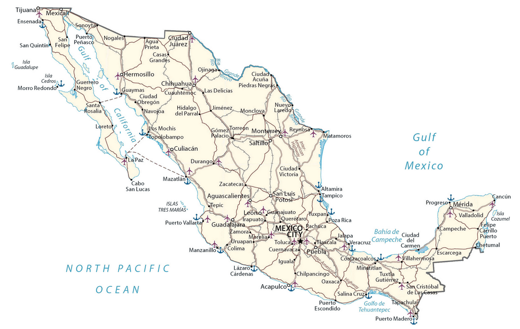 bản đồ mexico