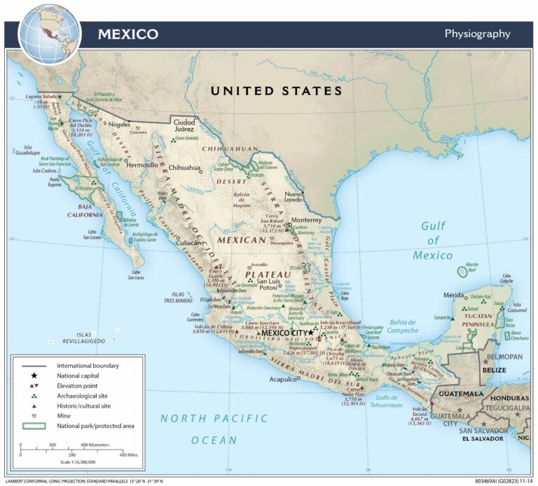 Bản đồ địa lý Mexico