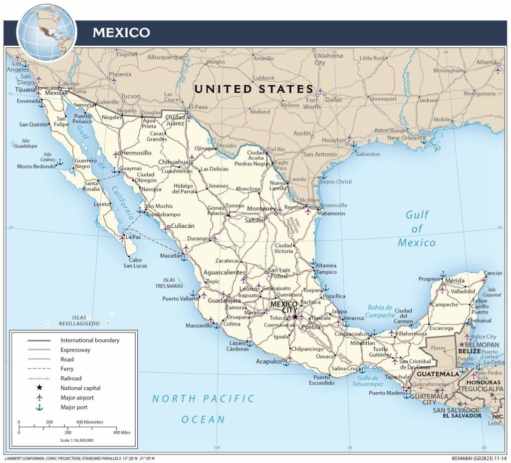 Bản đồ giao thông Mexico