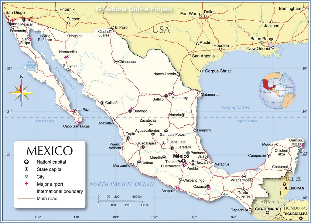 Bản đồ hành chính của Mexico
