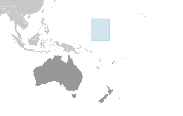 Bản đồ vị trí của Quần đảo Marshall