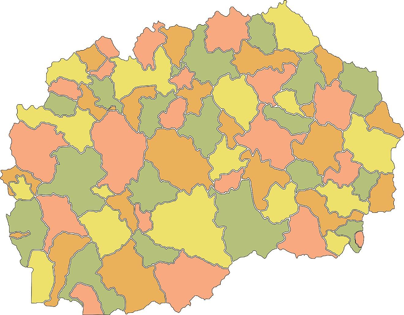 Các đô thị của Bắc Macedonia Bản đồ