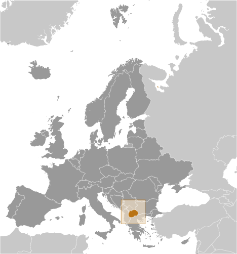 Bản đồ vị trí của Macedonia