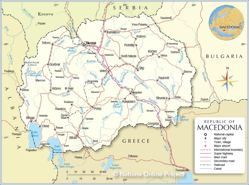 Bản đồ hành chính của Macedonia
