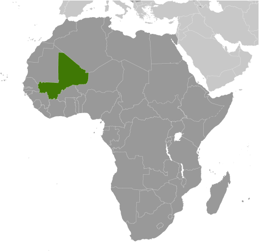 Bản đồ vị trí của Mali