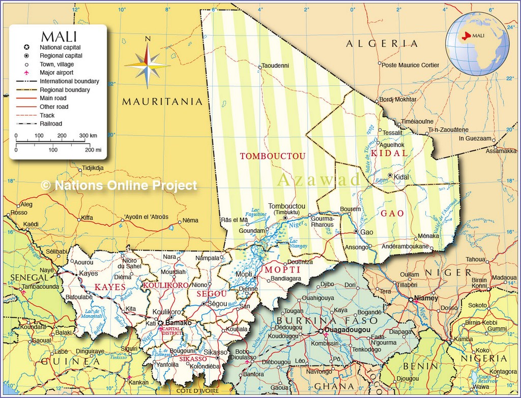 Bản đồ hành chính của Mali