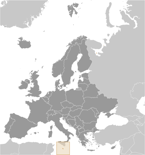 Bản đồ vị trí của Malta