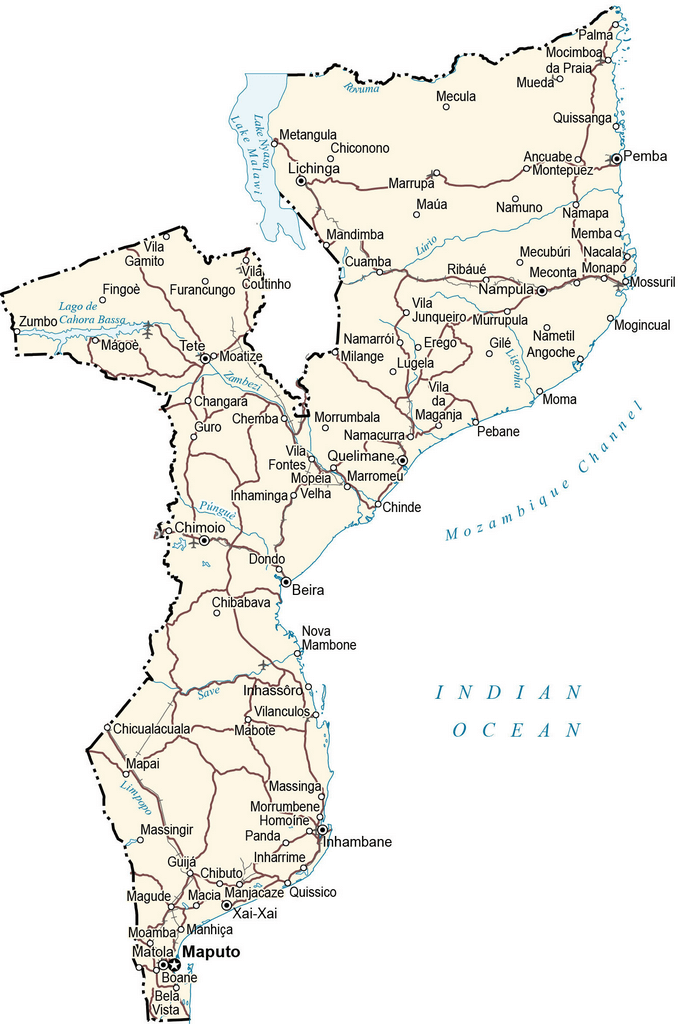 Bản đồ Mozambique
