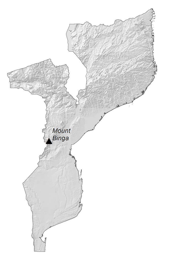 Mozambique Bản đồ độ cao