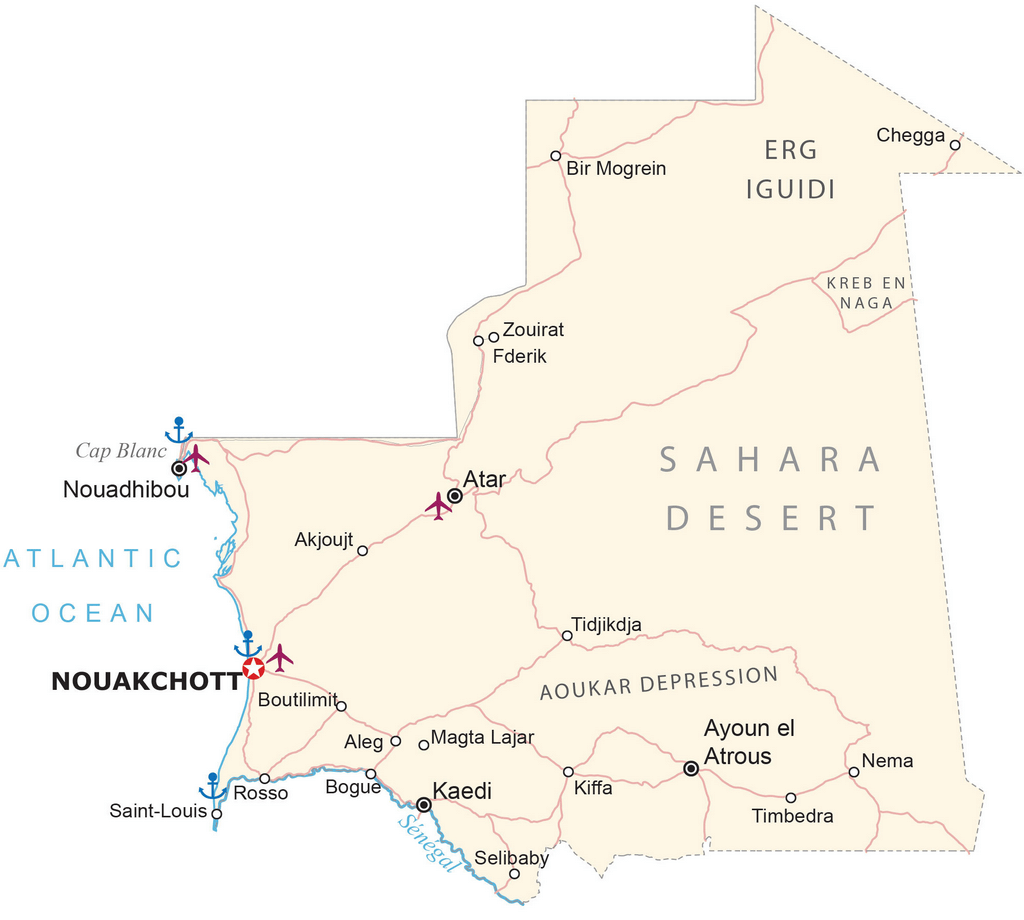 Bản đồ Mauritanie