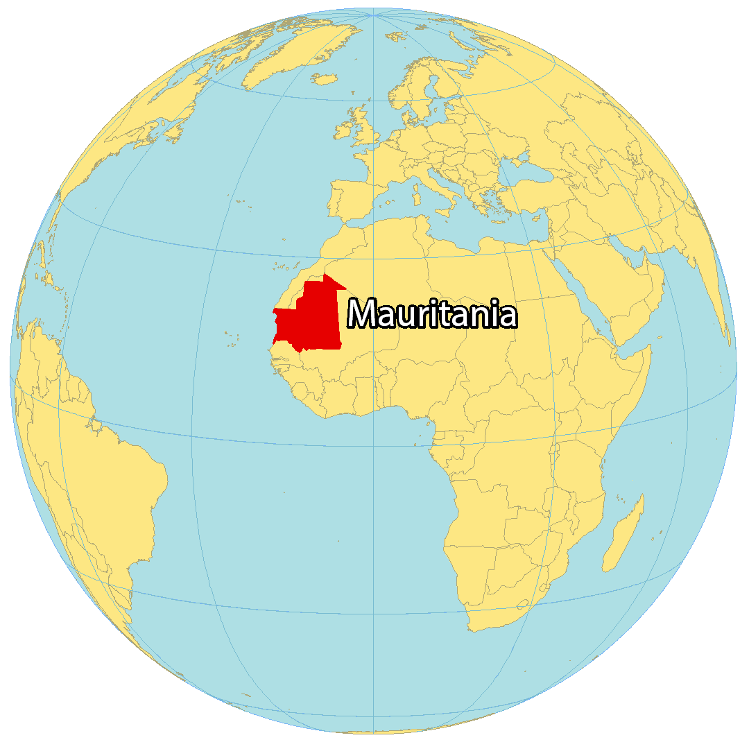 Bản đồ vị trí của Mauritanie. Nguồn: gisgeography.com