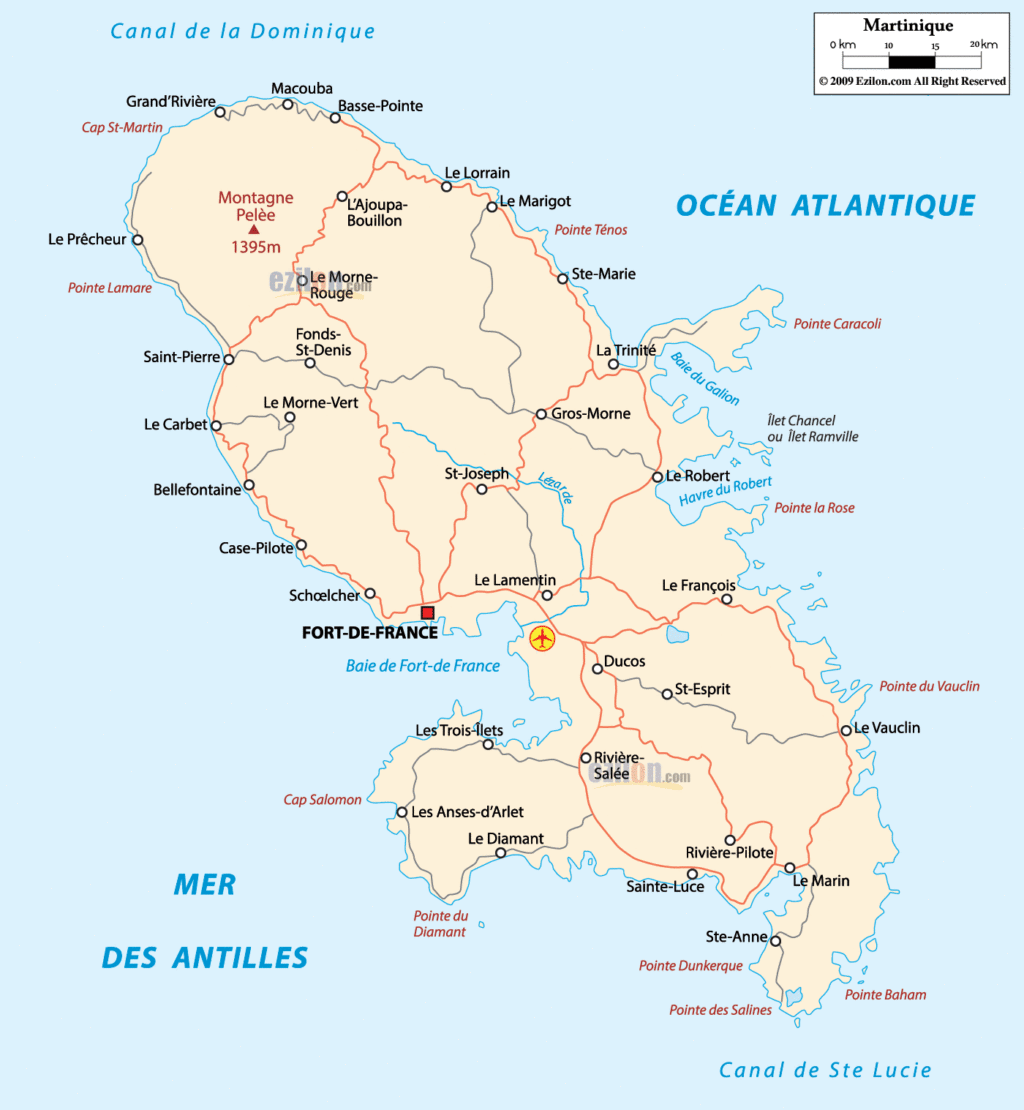 Martinique political map.