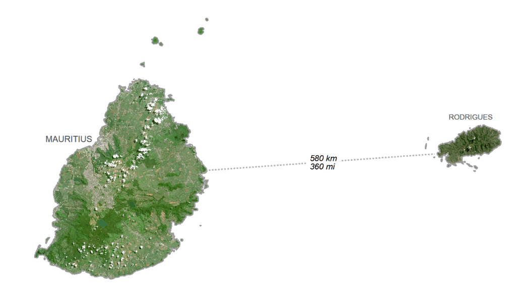 Mauritius Bản đồ vệ tinh