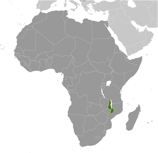Bản đồ vị trí của Malawi