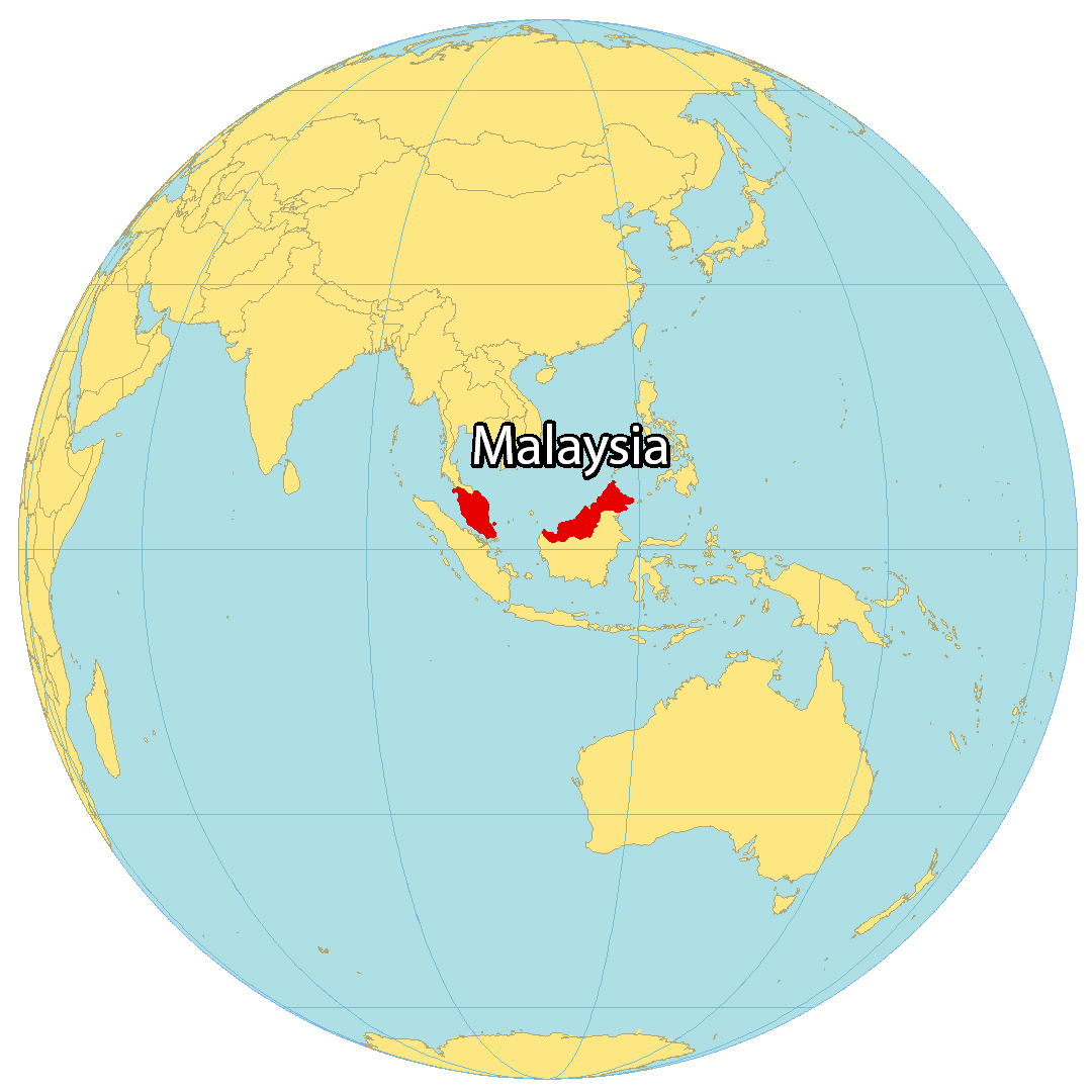 Bản đồ vị trí của Malaysia. Nguồn: gisgeography.com
