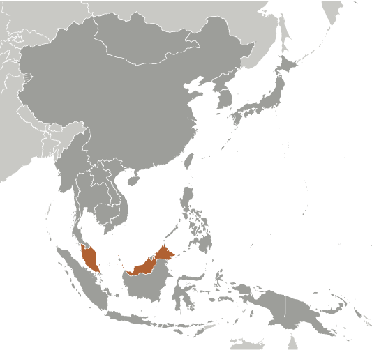 Bản đồ vị trí của Malaysia