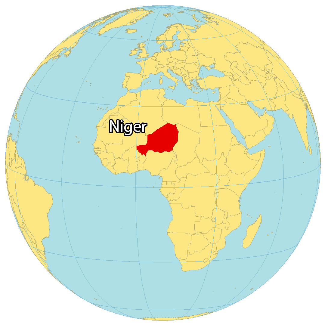 Bản đồ vị trí của Niger. Nguồn: gisgeography.com
