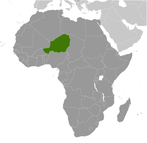 Bản đồ vị trí của Niger