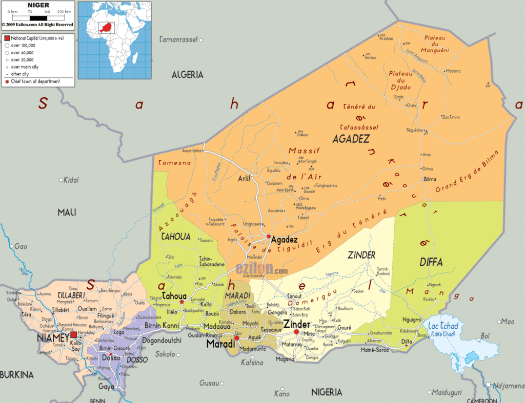 Bản đồ hành chính Niger